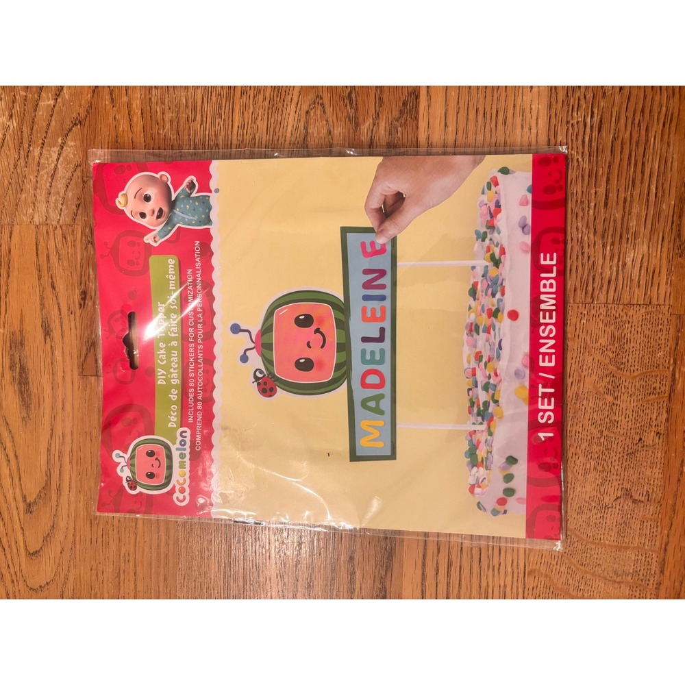 Cocomelon DIY‎ Cake Topper Set with Letters and Stickers for Kids Birthday Party